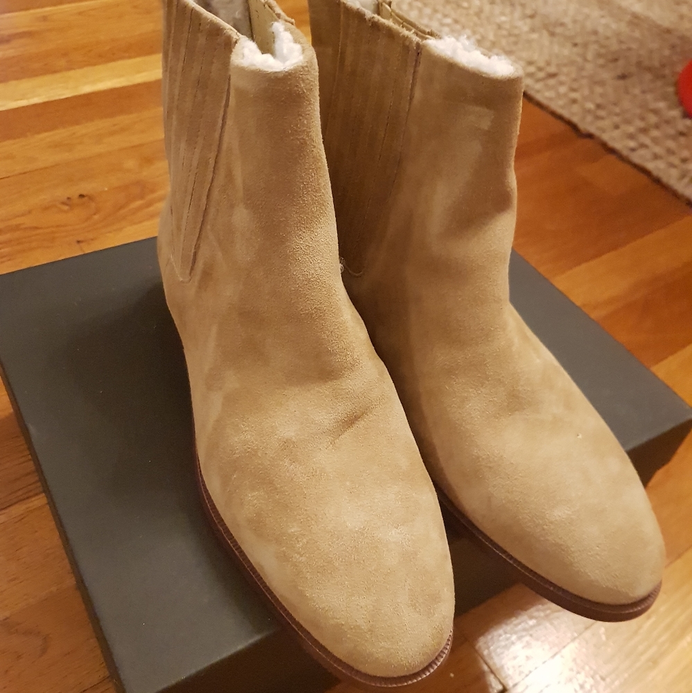 J crew suede bootie with Fur Lining